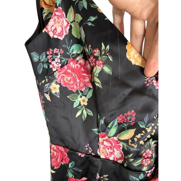 Lovers and Friends Arianna Floral Gown Bow Garden Prom Formal Party Black XS - Picture 7 of 13